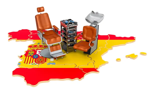 Frisör Och Frisör Tjänster Spanien Koncept Rendering Isolerad Vit Bakgrund — Stockfoto