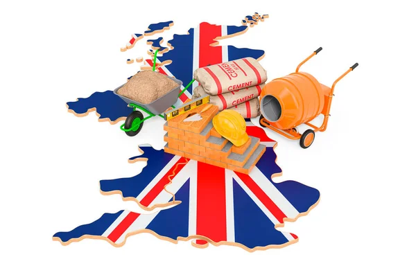 Bygg Och Byggnadsmaterial Storbritannien Konceptet Rendering Isolerad Vit Bakgrund — Stockfoto