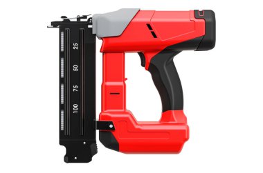 Elektrikli Brad Nailer, beyaz arkaplanda 3 boyutlu görüntüleme