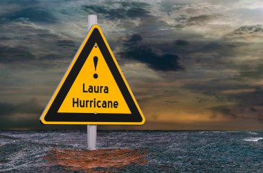 Hurricane Laura, storm and flood concept. 3D rendering clipart