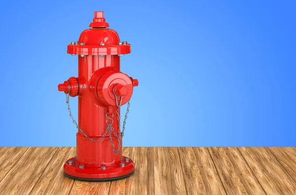 Fire Hydrant Träbordet Rendering — Stockfoto