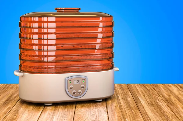 Electric Food Dehydrator Wooden Table Rendering — Stock Photo, Image
