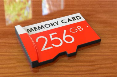 Tahta masada 256 GB hafıza kartı var. 3B görüntüleme