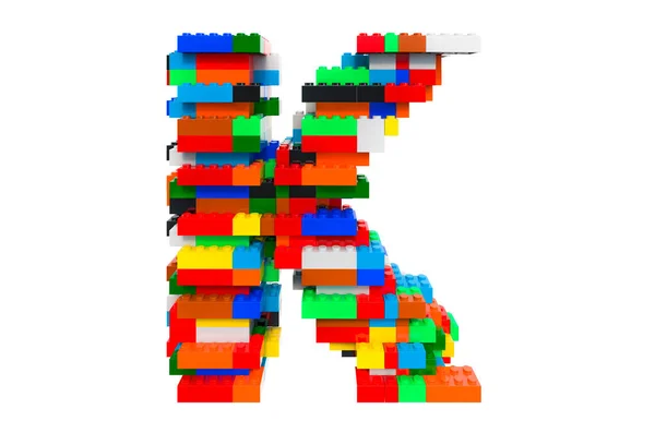 Renkli Oyuncak Bloklarından Harfi Beyaz Arkaplanda Boyutlu Görüntüleme — Stok fotoğraf
