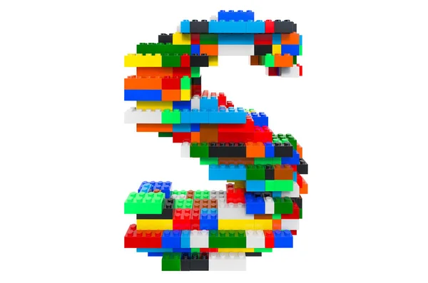 List Kolorowych Bloków Zabawek Budowlanych Renderowanie Izolowane Białym Tle — Zdjęcie stockowe