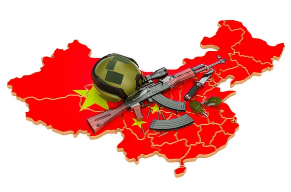 Военная Сила Армия Военный Конфликт Концепции Китая Рендеринг Изолирован Белом — стоковое фото