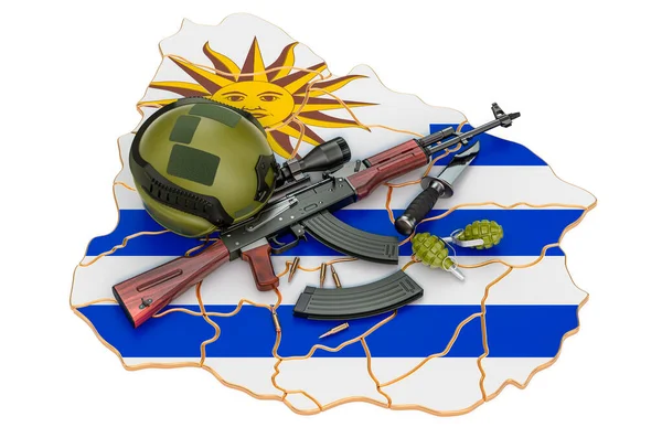Militär Styrka Armé Eller Krigskonflikt Uruguay Koncept Rendering Isolerad Vit — Stockfoto