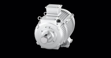 Endüstriyel elektrikli motor döndürme animasyonu, kusursuz bir döngü. Şeffaf arkaplanda 3B görüntüleme izole edildi