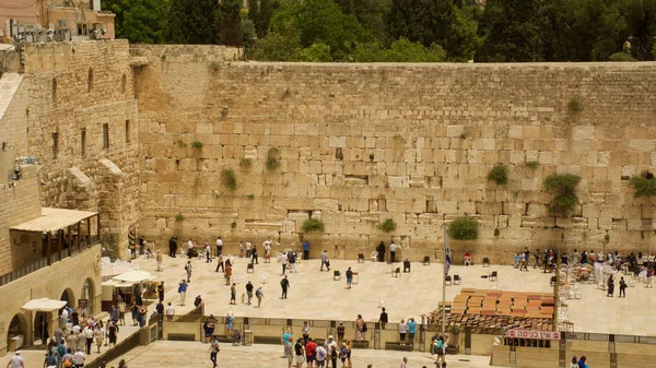 Kotel Ściana Płaczu Pod Słońcem Południa Bardzo Ciepłe — Zdjęcie stockowe