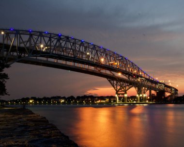 Blue Water bridge at twilight clipart