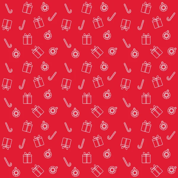 Noel candys, hediyeler ve Noel ağacı oyuncaklar ile Seamless modeli