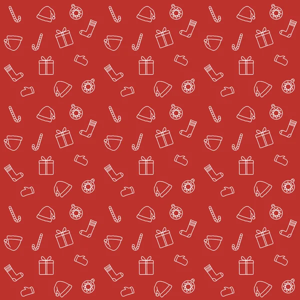 Farklı Noel simgeler ve öğeleri kümesi ile Seamless modeli