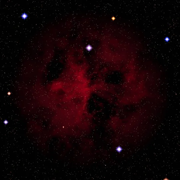 Röd Nebulosa Bakgrund Illustration — Stockfoto