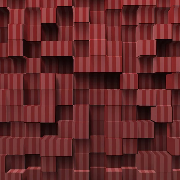 Red Abstract Cubes Illustration — Stock Photo, Image