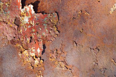 Soyma boyası ile eski paslı metal doku