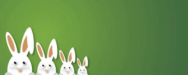 Easter concept. easter rabbits and web banner background