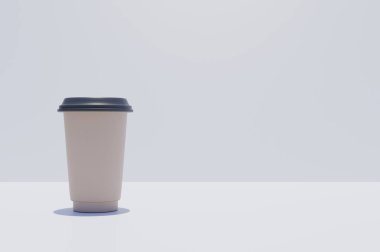 kahverengi kahve 2 go Kupası beyaz tablo kopya alanı üzerinde