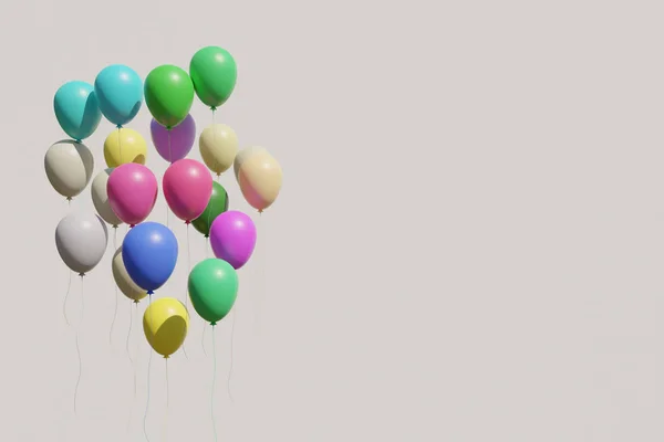 Demet Derma balonlar 3d render Önden Görünüm