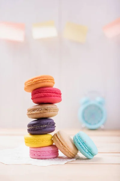 Kleurrijke Macarons Bitterkoekjes Dessert Zoete Mooi Eten — Stockfoto