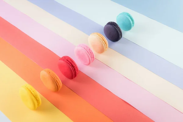 Kleurrijke Macarons Bitterkoekjes Dessert Zoete Mooi Eten — Stockfoto