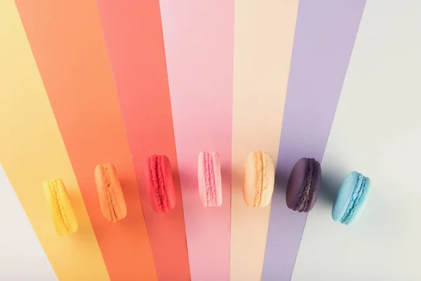 Kleurrijke Macarons Bitterkoekjes Dessert Zoete Mooi Eten — Stockfoto