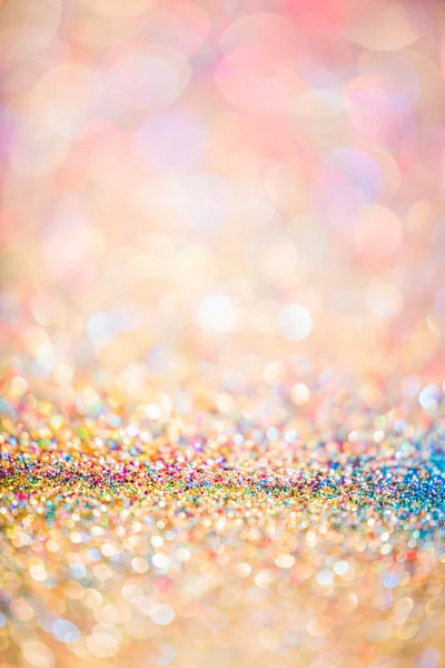 Glitter Gold Bokeh Colorfull Blurred Abstract Background Birthday Anniversary Wedding — Stock Photo, Image