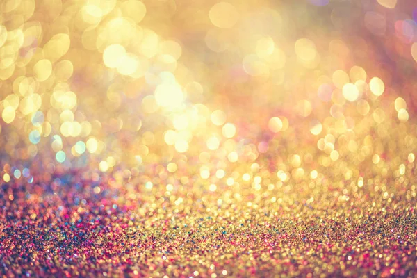 Glitter Gouden Bokeh Colorfull Wazig Abstracte Achtergrond Voor Verjaardag Verjaardag — Stockfoto
