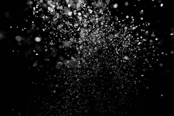 Chute Neige Sur Fond Noir — Photo