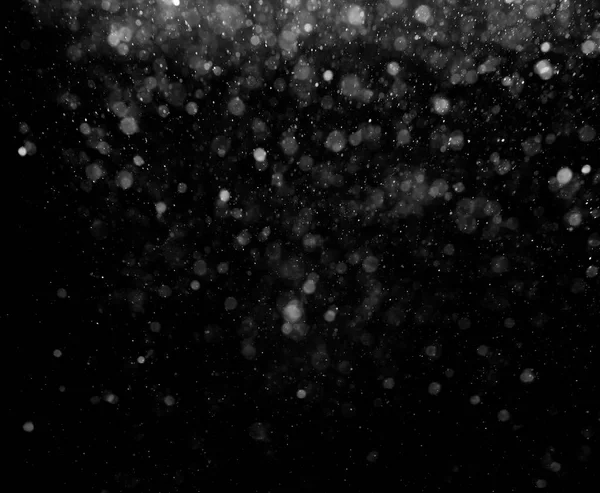 Padající Sníh Černém Pozadí — Stock fotografie