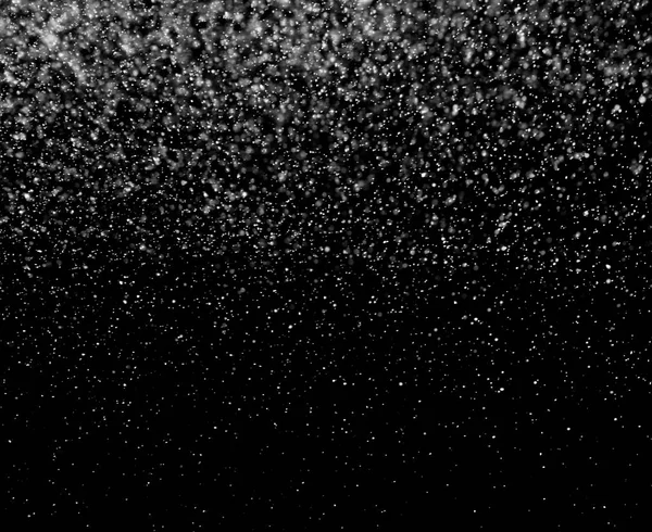 Падающий Снег Черном Фоне — стоковое фото