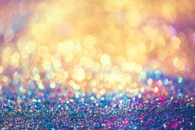 Altın bokeh arka plan Derma bulanık glitter Doğum günü, yıldönümü, düğün, yeni yıl arifesi ya da Noel için.