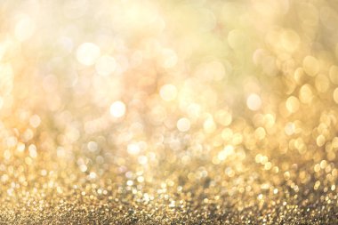 Altın bokeh arka plan Derma bulanık glitter Doğum günü, yıldönümü, düğün, yeni yıl arifesi ya da Noel için.