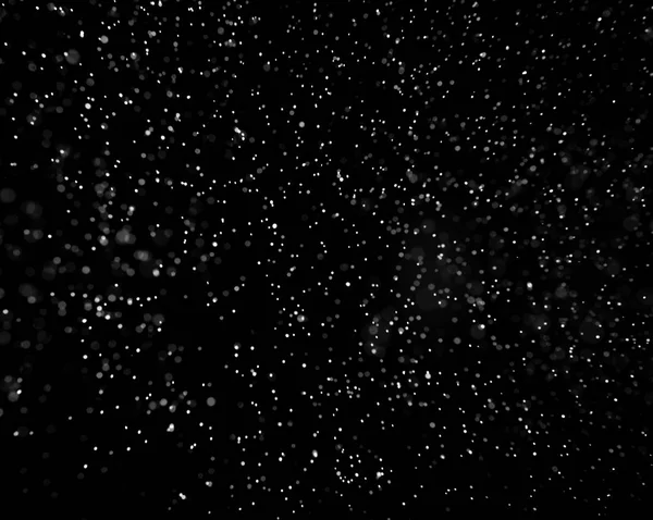 Falling Snow Black Background — Stock Photo, Image