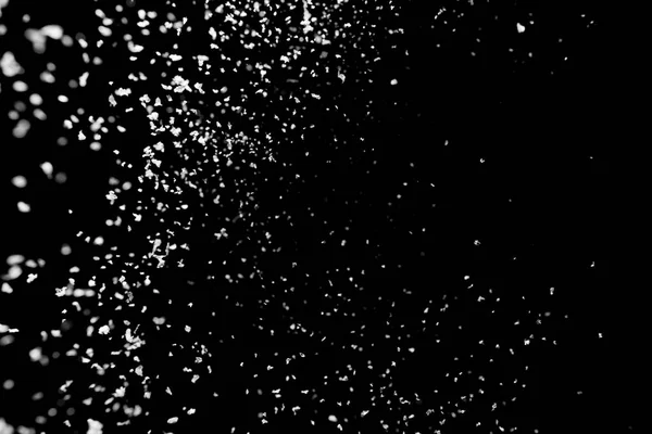 Falling Snow Black Background — Stock Photo, Image