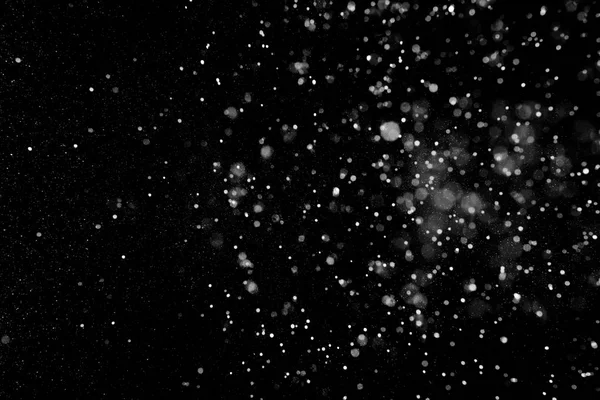 Falling Snow Black Background — Stock Photo, Image