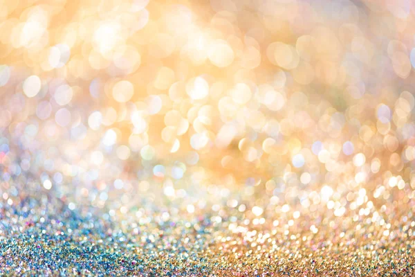 Gold Glitzern Bokeh Bunten Verschwommenen Abstrakten Hintergrund Für Geburtstag Jahrestag — Stockfoto