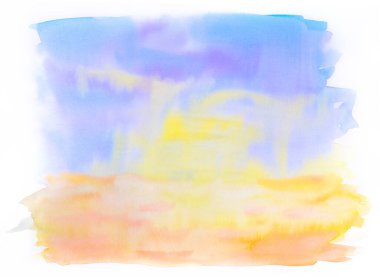 Beyaz zemin üzerine bir el çizilmiş suluboya.