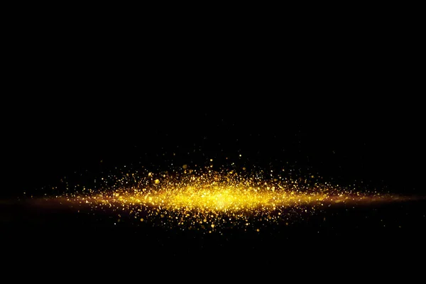 Goldene Glitzerspritzer Sind Bokeh Beleuchtungstextur Verschwommen Abstrakten Hintergrund Für Jubiläumsfeier — Stockfoto