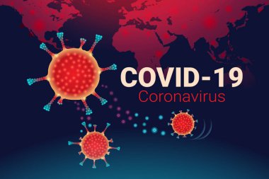 Covid-19 Coronavirus konsepti, tüm dünyaya yayılmış mikropların ve virüslerin istilası, NASA tarafından desteklenen bu görüntünün elementleri