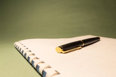 Dolma kalem Notebook boş bir kağıda.