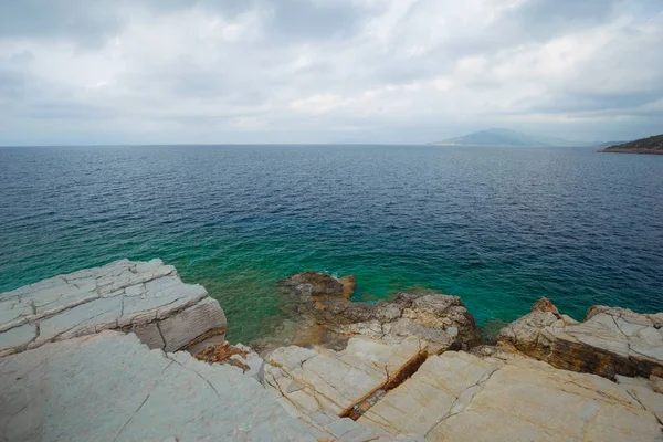 Skaliste Wybrzeże Nad Morzem Ośrodek Bodrum Turcji Zatok Zatoczek Morza — Zdjęcie stockowe