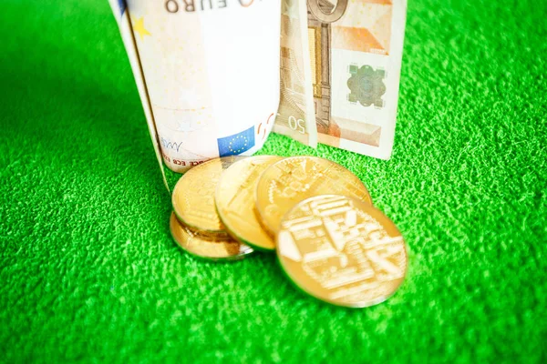 Concetto Euroinvestimenti Ico Monete Moneta Elettronica Contante — Foto Stock