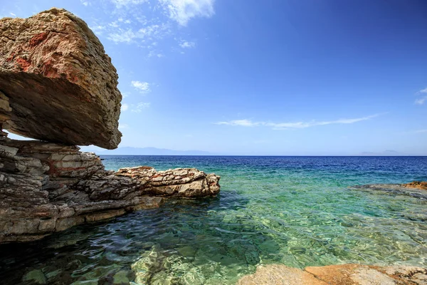 Átlátszó Tengertől Vizet Köveket Bay Bodrum Törökország — Stock Fotó