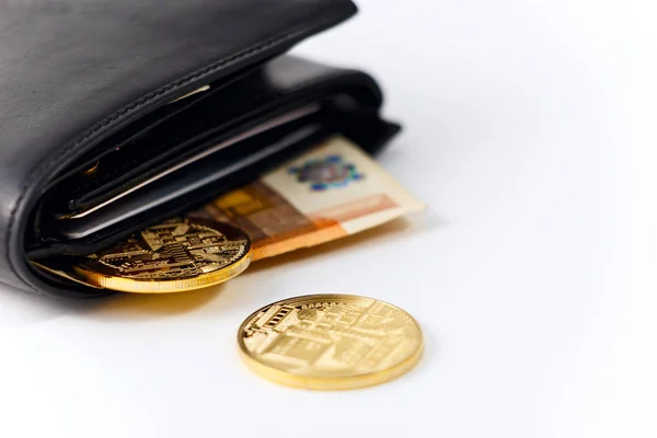 Image Bitcoin Wallet Symbolizes Elements Virtual Economy — Stock Photo, Image