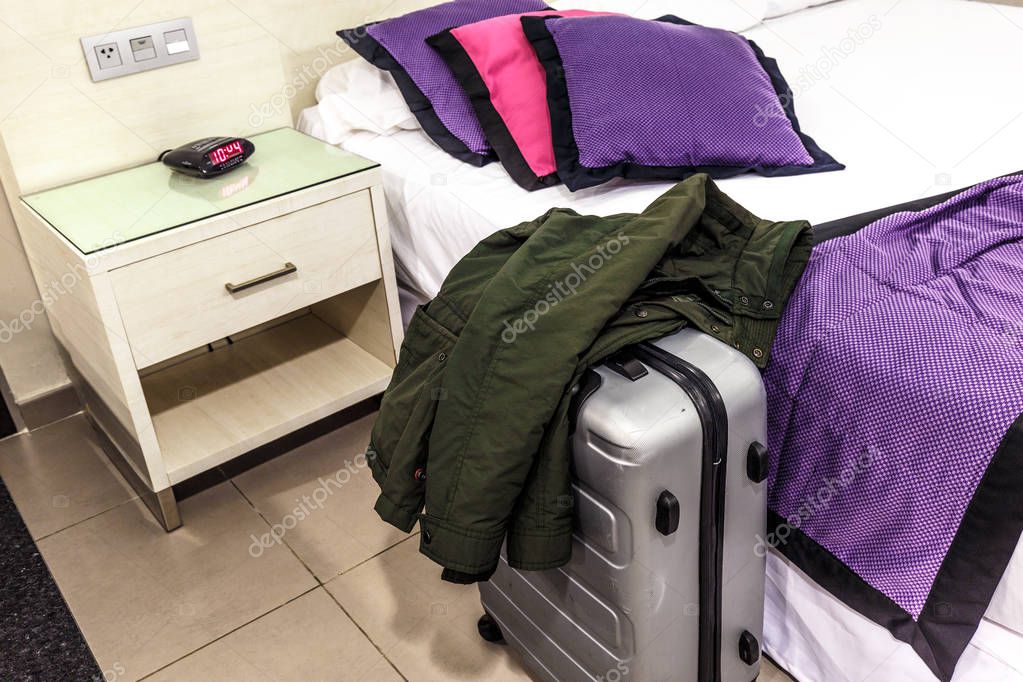 Hotel service and suitcase for travel in the hotel 5 stars.