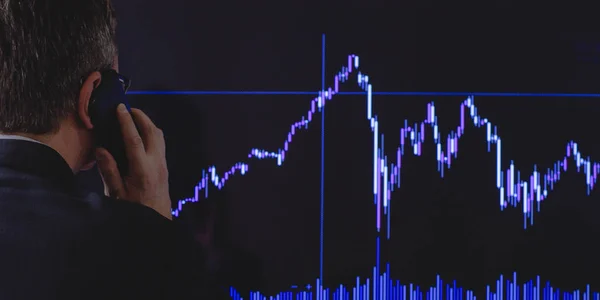 Ein Schwarzer Tag Der Börse Und Fallende Kurse Ein Anleger — Stockfoto