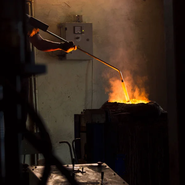 Forno Fusão Equipamentos Fábrica Para Ferro Fundido Aço Metal Líquido — Fotografia de Stock