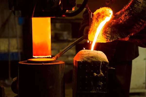 Molten Metal Poured Mold Melting Furnace Cast Iron Steel Liquid Royalty Free Stock Images