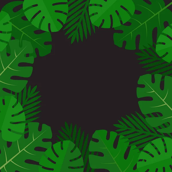 Palma Deja Fondo Huella Aloha Patrón Tropical Palmera Estilo Plano — Vector de stock