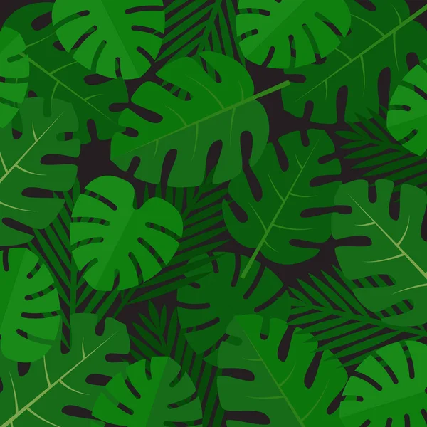 Palma Deja Fondo Huella Aloha Patrón Tropical Palmera Estilo Plano — Vector de stock